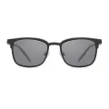 Jon - Square Black/Smoke Clip On Sunglasses for Men & Women
